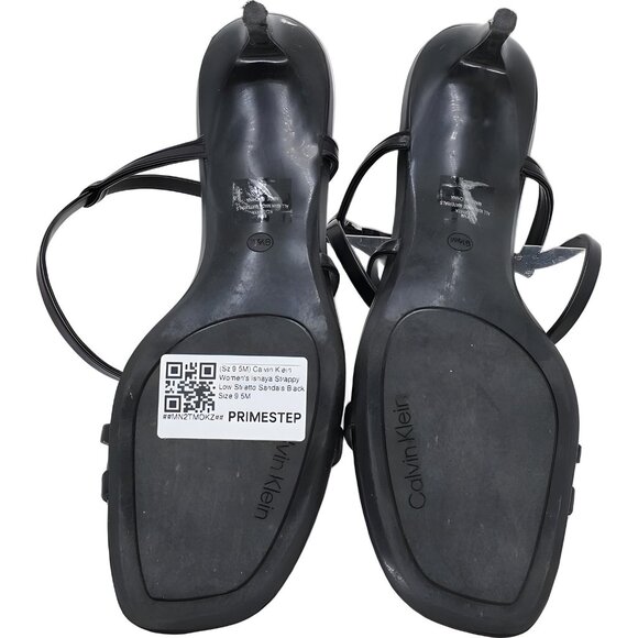 Calvin Klein Ishaya Strappy Low Stiletto Sandals Black Women's US 9.5M - Picture 6 of 6
